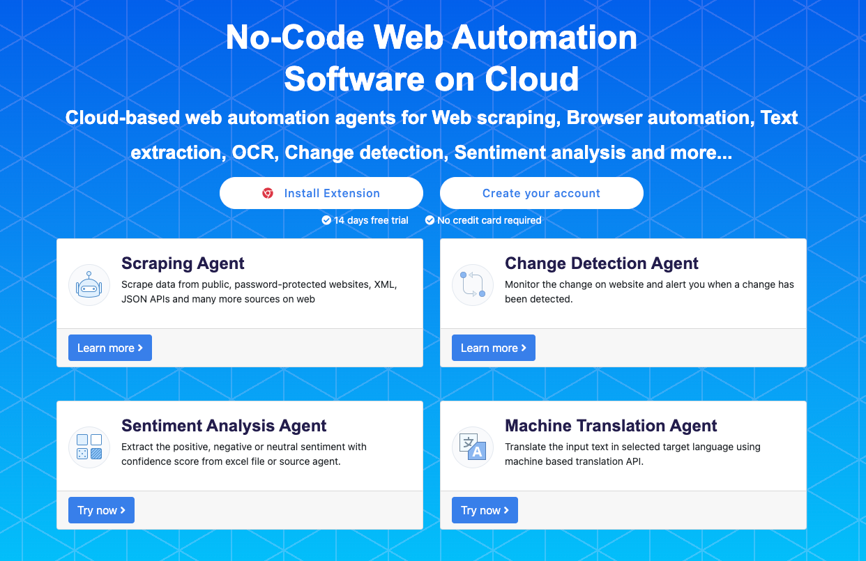 Web scraping and automation API technology